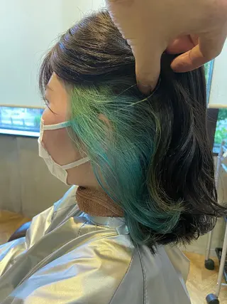 ミディアム カラー hair studio Zen所属・Kensho 京都駅 ケアブリーチのヘアスタイル