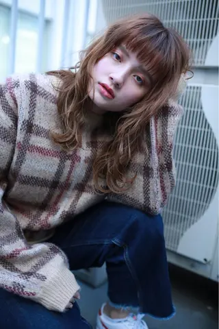 ミディアム カラー パーマ ヘアアレンジ メンズ キッズ ネイル マツエク・マツパ premier modelsのヘアスタイル