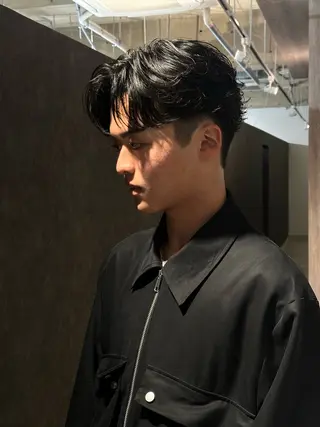 ミディアム パーマ メンズ 金山駅前/メンズ パーマ/真柄 恒輝のヘアスタイル