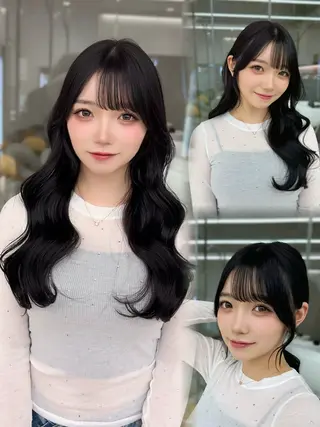 ロング カラー COA GINZA 空也/前髪/顔まわりのヘアスタイル