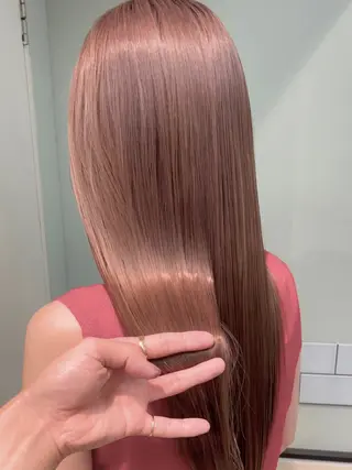 セミロング 髪質改善カラー ケアブリーチ/タムのヘアスタイル