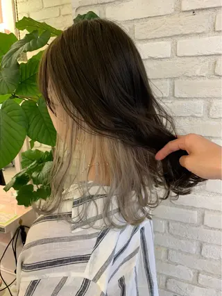 セミロング カラー 韓国ヘア/艶カラー /田中悠佑のヘアスタイル