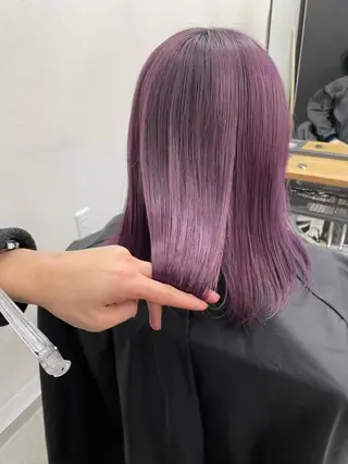 ミディアム カラー ヘアアレンジ パーマ ネイル マツエク・マツパ アイブロウ カラー特化サロン大阪 ルービック江坂/新城のヘアスタイル