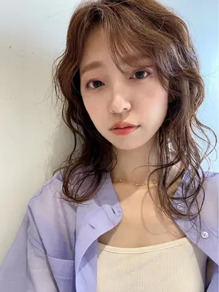 セミロング カラー パーマ CreBiA名駅 副店長 Fukuのヘアスタイル