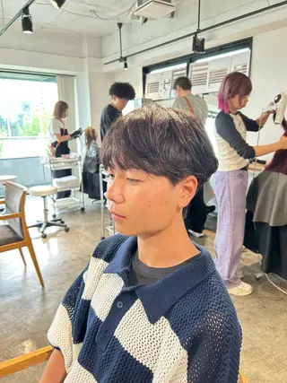ショート パーマ メンズ become men's hair 名駅店所属・名駅/フェザーパーマ 韓国ヘア/森岡のヘアスタイル