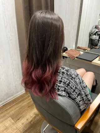 ロング カラー ヘアアレンジ TELAHAIR 君津店所属・東 夏稀のヘアスタイル