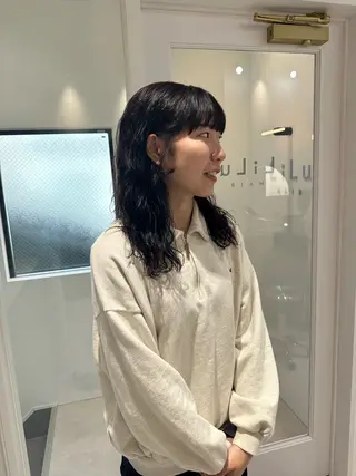 セミロング カラー パーマ お洒落パーマ/ 艶カラー/michiのヘアスタイル