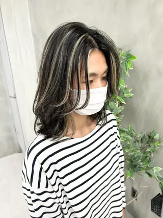 ミディアム カラー 神野 雅樹のヘアスタイル