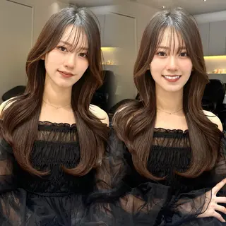 ロング カラー レイヤー🤍 ベージュ🤍　聖奈のヘアスタイル