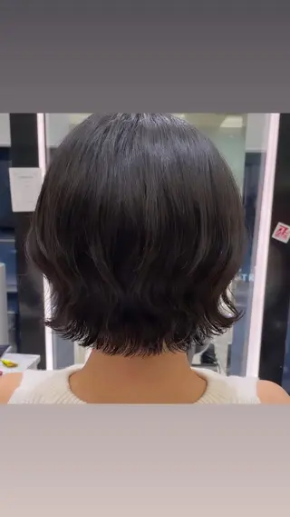 ミディアム パーマ ボブパーマ ♡ヨシカワハナコのヘアスタイル