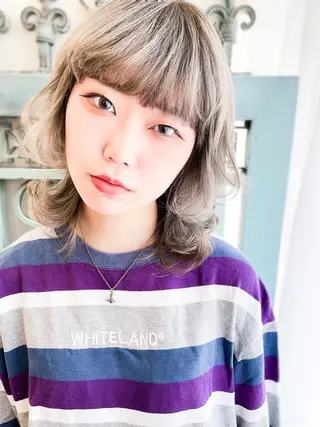 ミディアム カラー パーマ ヘアアレンジ メンズ 表参道Lise おおいしおりのヘアスタイル