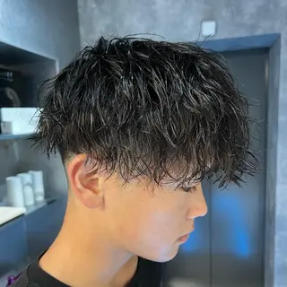 パーマ メンズ 👑垢抜け韓国ヘア ハッシュカット唯澄のヘアスタイル