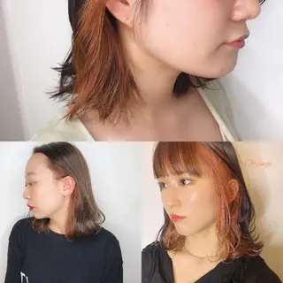 ミディアム カラー ヘアアレンジ 竹内啓太 ボブのヘアスタイル