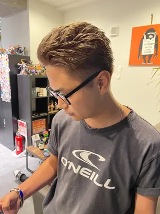 ショート カラー メンズ アトム/ウルフ パーマ/レイヤーのヘアスタイル