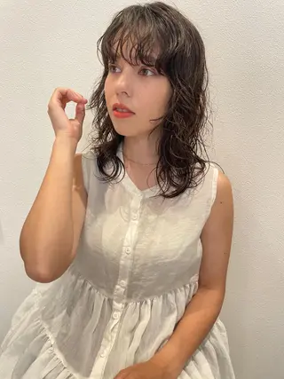 ミディアム パーマ MION✂️ 似合わせカットのヘアスタイル