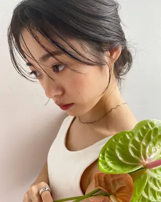 ミディアム 奥田 蓮のヘアスタイル