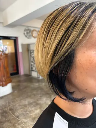 ショート カラー パーマ ヘアアレンジ メンズ 表参道Lise おおいしおりのヘアスタイル