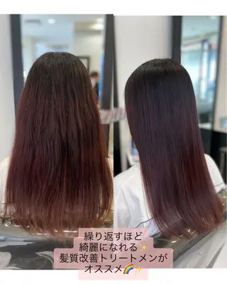 セミロング YASU🍎CUT 赤系カラー/ヘアケアのヘアスタイル