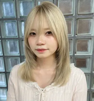 ミディアム 🍑暖色カラー／ アレンジ／真希🎀のヘアスタイル