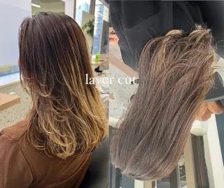 セミロング Ⓜ︎iyu🌊/ハイ ライト/海外風カラーのヘアスタイル