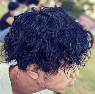 ミディアム メンズ パーマ Russo(ルッソ)所属・こにし/蒲生四丁目 /髪質改善/スパのヘアスタイル