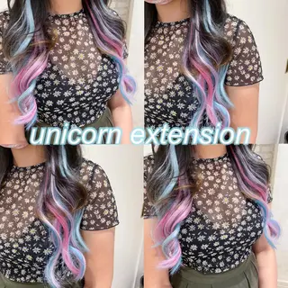 セミロング カラー 横浜🍒カット エクステ/RIEのヘアスタイル