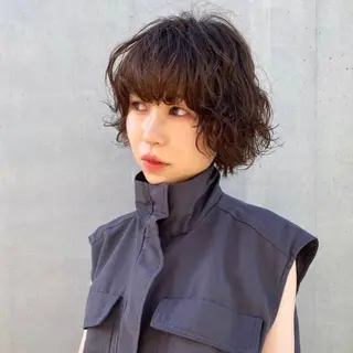 ショート パーマ irwi/イルウィ所属・miku🎀門前仲町 ブリーチ・レイヤーのヘアスタイル