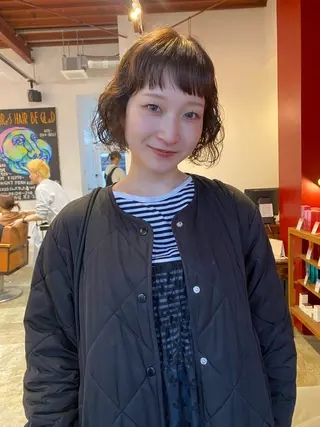 ショート カラー パーマ 小日向 沙織のヘアスタイル