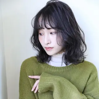 セミロング 髪質改善透明感カラー ayukaのヘアスタイル