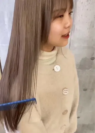 セミロング カラー 髪質改善カラー ケアブリーチ/タムのヘアスタイル