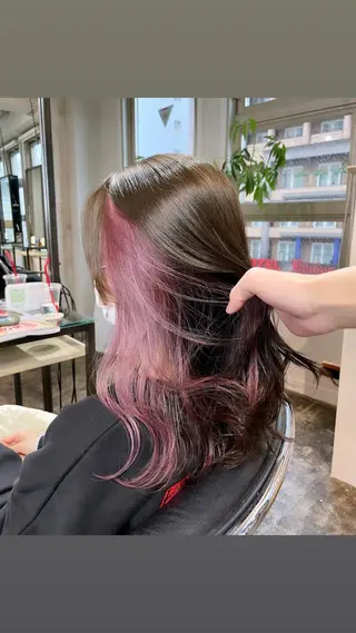 ミディアム カラー 元町神戸 國井椋介のヘアスタイル