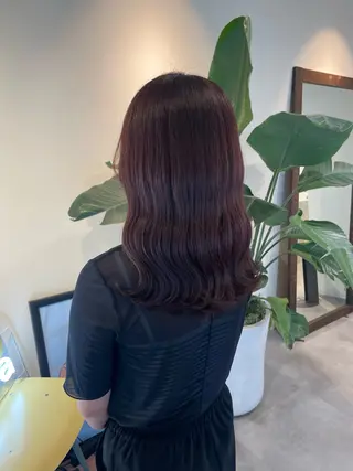 セミロング カラー 若月 あやかのヘアスタイル