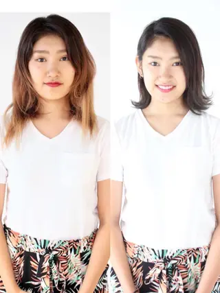 ミディアム 河野 薫のヘアスタイル