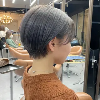 ショート 縮毛矯正・暗髪 ・ショート　橋本🐶のヘアスタイル