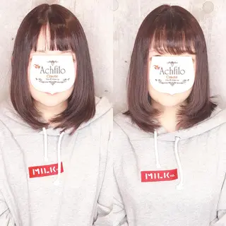 ミディアム カラー パーマ ヘアアレンジ メンズ キッズ ネイル マツエク・マツパ ACHFILO モデル募集のヘアスタイル