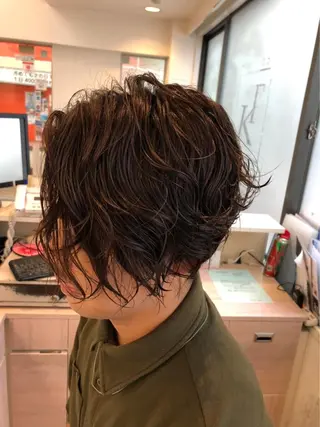 ショート パーマ メンズ 田辺 黎花のヘアスタイル