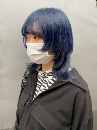 ショート カラー レイヤーウルフ エクステ磯部のヘアスタイル