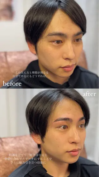 メンズ アイブロウ アイブロウ/脱毛 💈chibaのマツエク・マツパデザイン