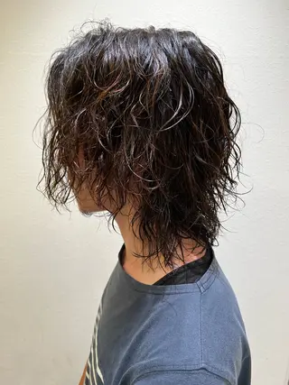 ロング パーマ メンズ メンズパーマ特化型 /京橋/栗野京弥のヘアスタイル