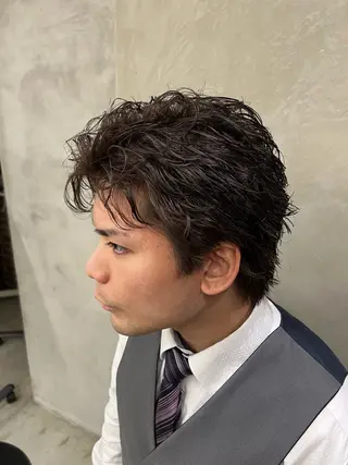 ショート パーマ メンズ tomoメンズ特化 /パーマ/カットのヘアスタイル