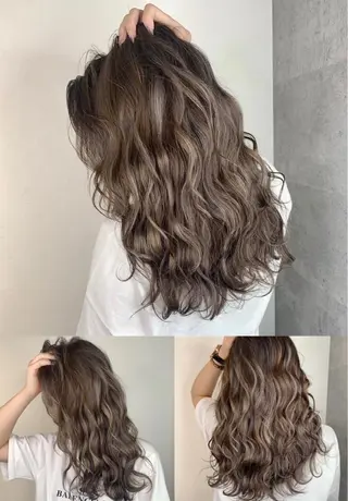 セミロング カラー _WHITE 高槻のヘアスタイル
