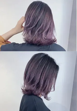 セミロング カラー _WHITE 高槻のヘアスタイル