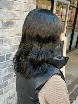 セミロング カラー 縮毛矯正/韓国ヘア /ブリーチ/柴山のヘアスタイル