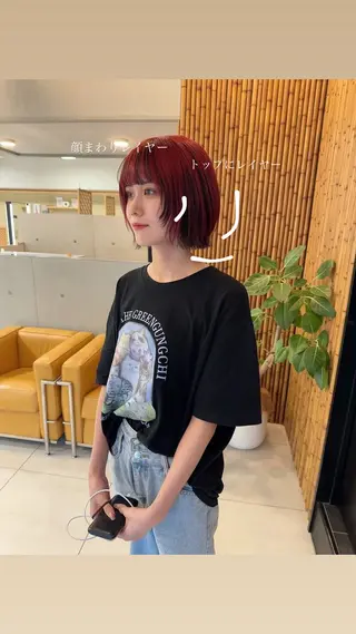 ショート カラー 山下恋佳/矢場町/ ブリーチ/ショートのヘアスタイル