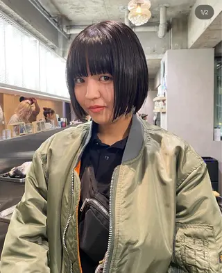 ミディアム 捺葵 @72tomi__のヘアスタイル