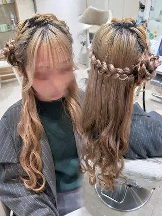 ロング ヘアアレンジ エクステ♡ヘアメ 内村麻衣のヘアスタイル