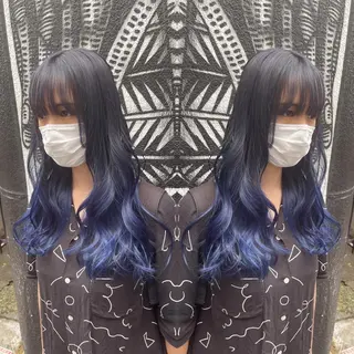 ロング カラー ヘアアレンジ haco+所属・🌈派手髪エクステ ブレイズ🌈ひろとのヘアスタイル