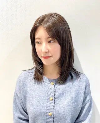 ミディアム カラー 髪質改善水素TR× レイヤーカット/熊澤のヘアスタイル