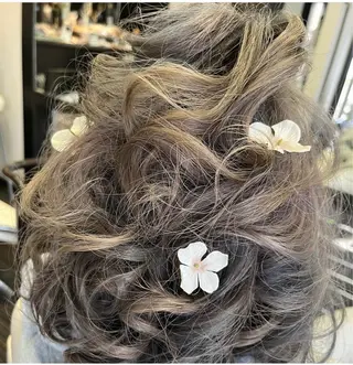 セミロング ヘアアレンジ 美容室 enのヘアスタイル