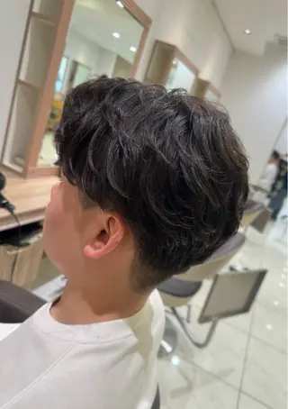 ミディアム パーマ メンズ 柿崎 浩美のヘアスタイル